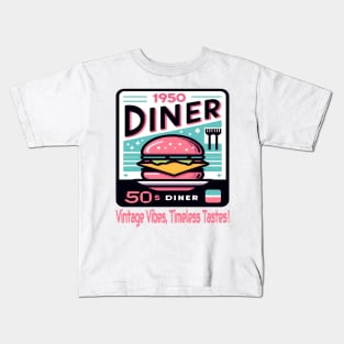 Classic 1950 Diner Burger - Grilled Cheese Kids T-Shirt